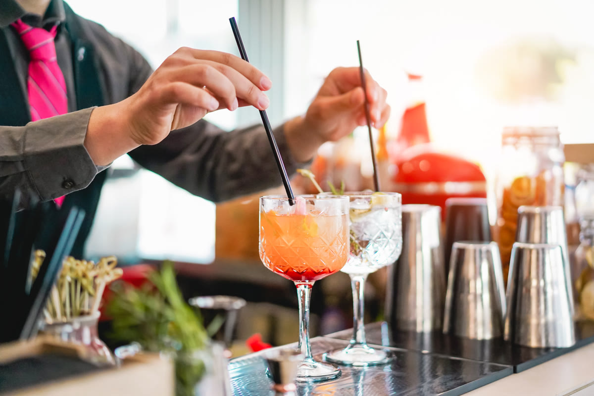 Esquina Latina Karibikanhänger - Innenansicht mit Strandambiente